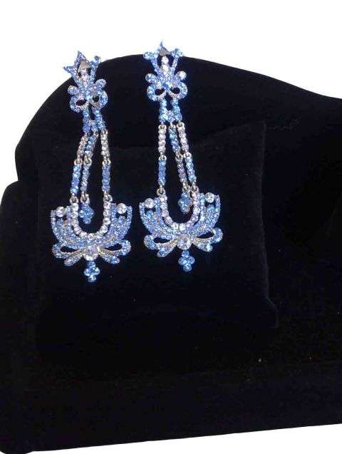 CRAZZZY R1 AUCTION - BLUE & WHITE DIAMANTE EARRINGS