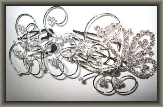 STUNNING SILVER & DIAMANTE HAIR SLIDE