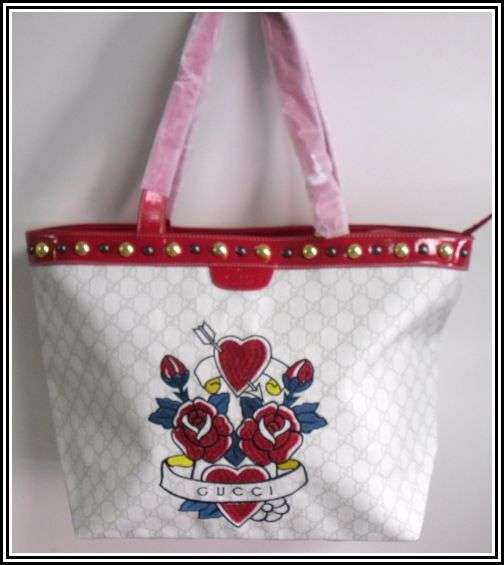 GUCCI LARGE SHOPPER WITH ROSE EMBROIDERY - 47cm X 31cm