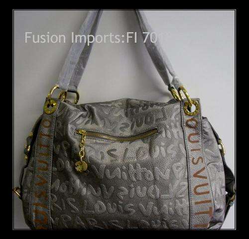 LOUIS VUITTON LV SOFT GREY HANDBAG - 45cm X 33cm