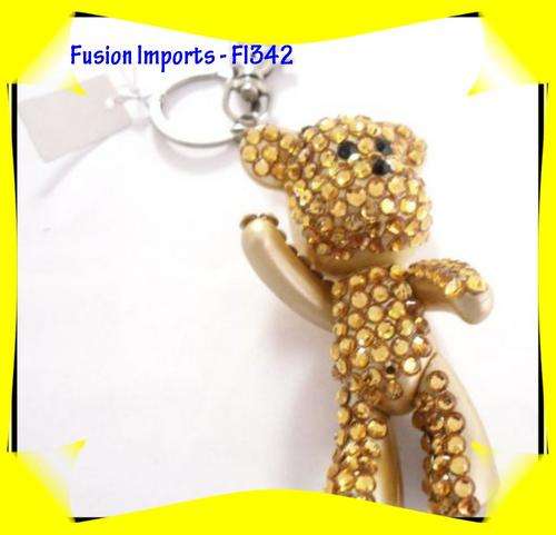CRAZZZY R1 AUCTION - RHINESTONE BEAR BAG CHARM WITH MOVABLE ARMS & LEGS