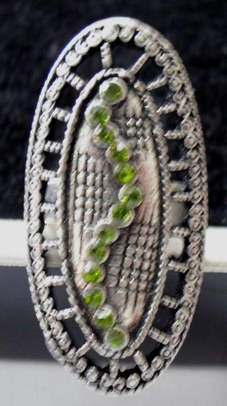 CRAZZZY R1 AUCTION - TIBETAN SILVER RHINESTONE RING - ADJUSTABLE SIZE