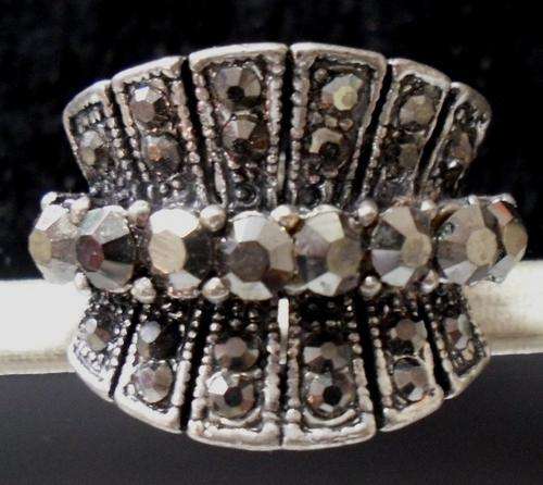 CRAZZZY R1 AUCTION - TIBETAN SILVER RHINESTONE RING - ADJUSTABLE SIZE