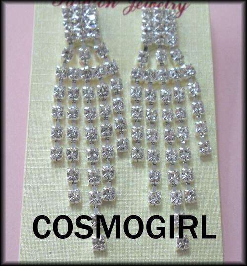 6.5cm STUNNING DIAMANTE EARRINGS