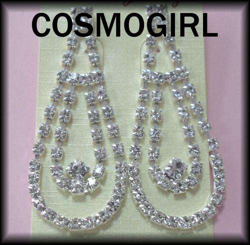 6.5cm STUNNING DIAMANTE EARRINGS