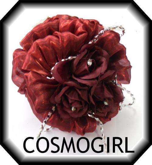 FREE SHIPPING - STUNNING JAW HAIR ACCESSORY MADE OF A SILKY FABRIC WITH DIAMANTE & BEADS  - 15cm