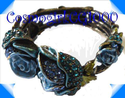 a mesmerizing accessory to dress up any outfit -double rose bracelet with diamante's