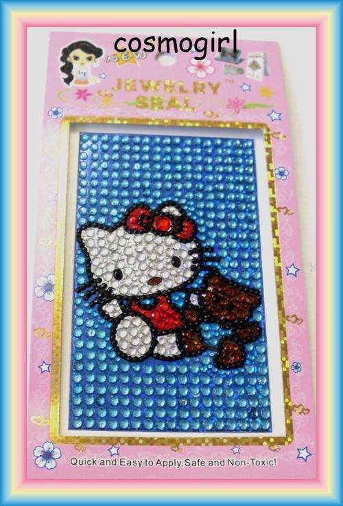 CRAZZZY R1 AUCTION - HELLO KITTY BLING DECALS FOR CELLPHONE - 9.5cm X 6cm