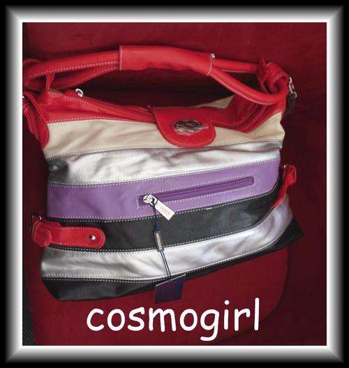 stunning multi stripe handbag - 39cm X 30cm