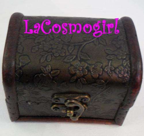 antique look wooden jewel box - 10cm X 7cm X 7.2cm