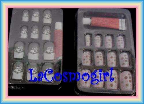 CRAZZZY R1 AUCTION - 2 sets of glue on nails - pretty up your hands for summer