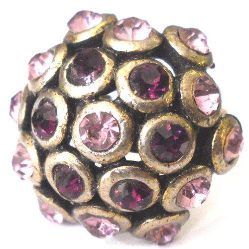 CRAZZZY R1 AUCTION - ANTIQUE RING WITH DIAMANTES - ADJUSTABLE BAND