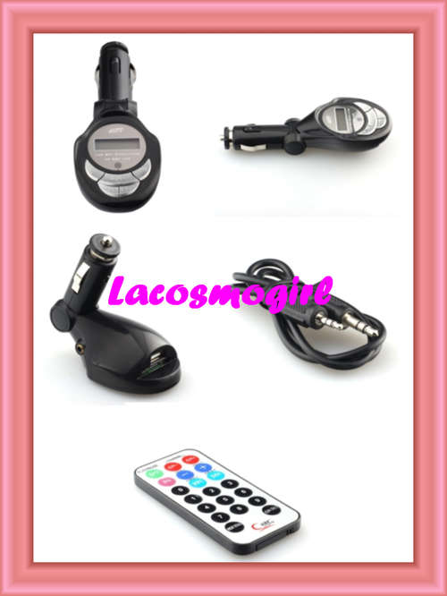 FREE SHIPPING - CAR MP3 FM TRANSMITTER WITH REMOTE