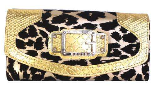 FREE SHIPPING - VELVET LEOPARD PRINT LATEST DESIGN GUESS WALLET - 19cm X 9.5cm