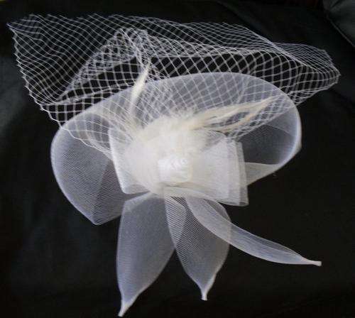 BRIDAL & PROM RANGE - LARGE FASCINATOR WITH NET