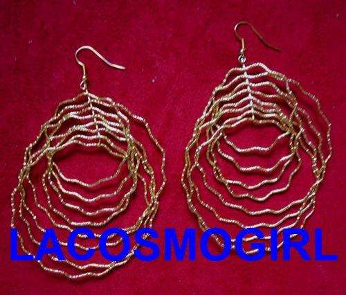 CRAZZZY R1 AUCTION - longer length gold costume earrings - 10cm