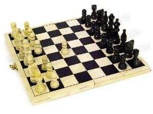 *** Fold Away Small Wooden Chess Set ***