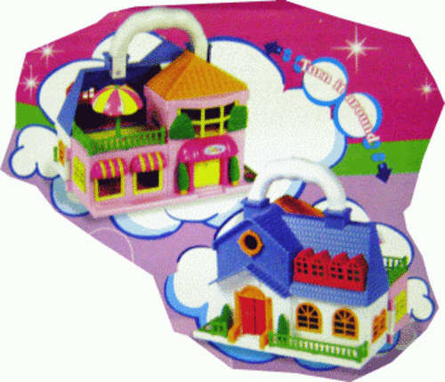 NEW!!! Carry Around 2-in-1 Doll House Villa with 17 Playing Pieces