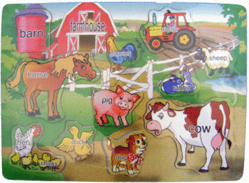 Easy Grip Range *** "Farmyard" Wooden Puzzle ***
