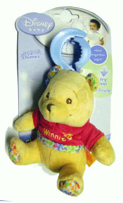 *** Original Disney Baby "Winnie The Pooh" Chime Wriggler ***