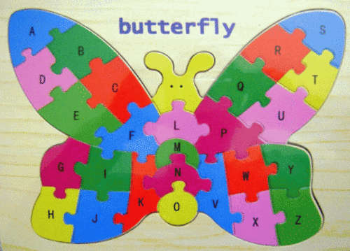 *** BUTTERFLY *** Wooden Alphabet Puzzle for Little Girls!!! - Make Learning Fun...