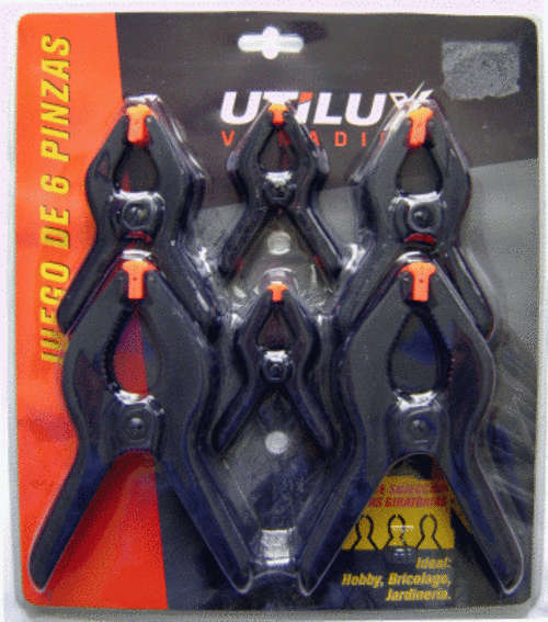 *** UTILUX Set of '6' Plastic Handle Vanadium Clamps - A Must for Everyone!!! ***