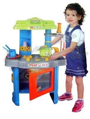 *** Freestanding Kitchen Play Set *** Lights, Sound and Bonus Kitchen Accessories !!!