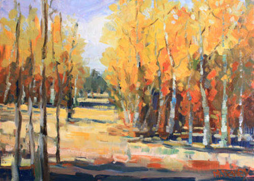 Autumn Poplars