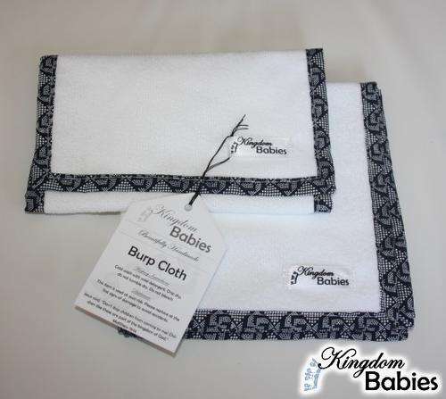 Kingdom Babies Burp Cloth Set - Navy Blue