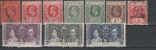 FIJI COLLECTION:LMM AND USED WAR STAMP
