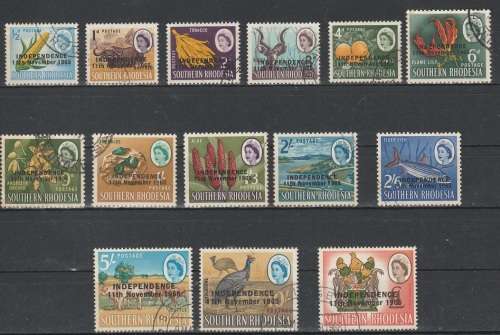 RHODESIA:1966: INDEPENDENCE : USED SET: NOTE SACC 130 NOT INCLUDED