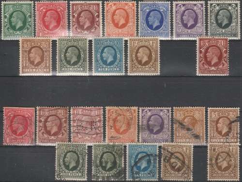 Great Britain 1934 Complete Set of 11 LMM Top 2 Rows - Rest Used