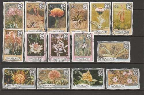 SWAZILAND:1980:DEFINITIVE FLOWER SET:USED