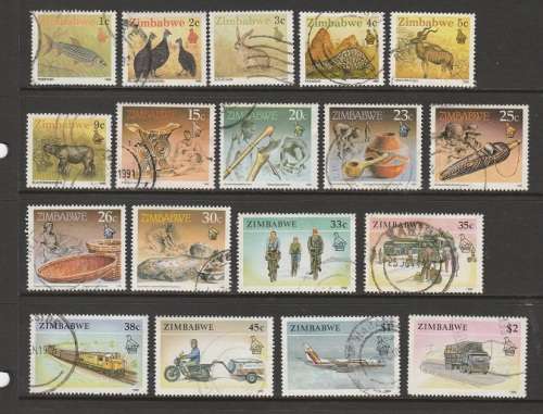 ZIMBABWE:1990:DEF SET OF 18:USED