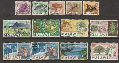 MALAWI: 1964:USED COLLECTION TO 5/: NOTE: 10/ IS UMM