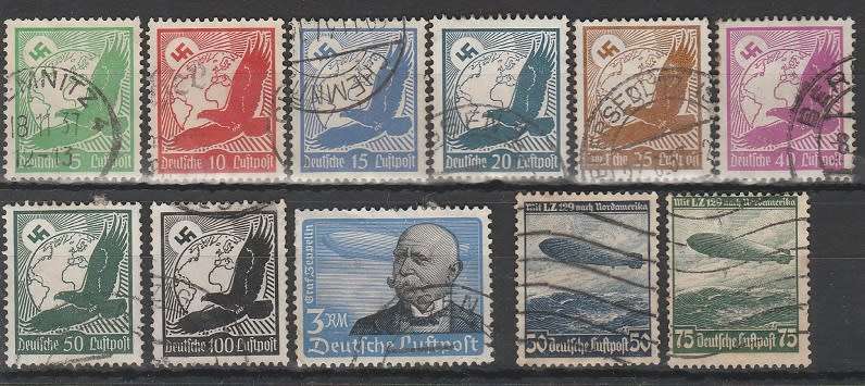 GERMANY :1934 AND 1936 : AIR COLLECTION: USED