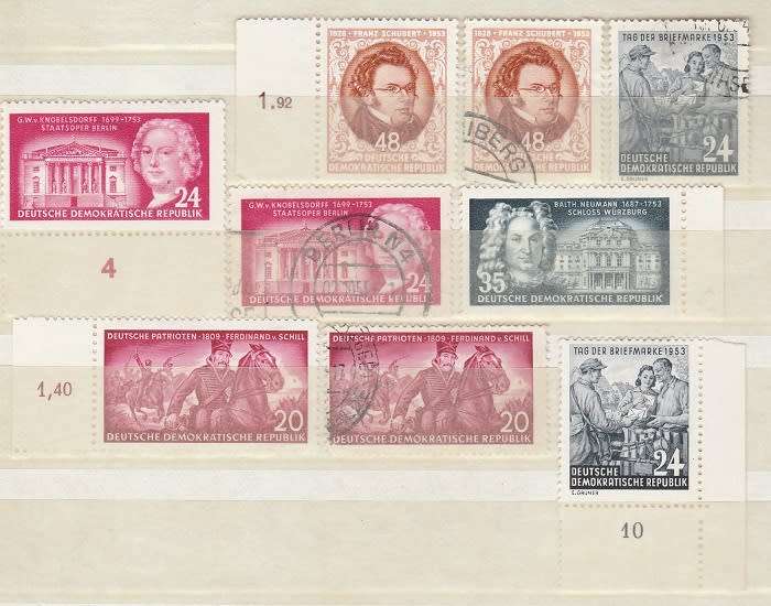 GERMANY: DDR/EAST:  SUPER COLLECTION/SETS  FROM 1950 TO 1955: 6 SCANS: MHR AND UHR