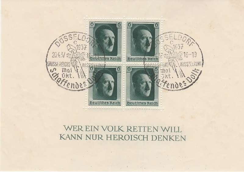 GERMANY:1937:M/SHEET:MHR: HITLER :DUSSELDORF