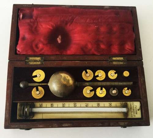 Antique Sikes Hydrometer Farrow & Jackson London Paris!!! Complete Set with Case!!!