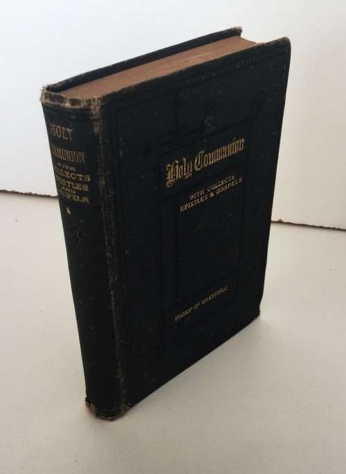 BEAUTIFUL 1890 BOOK OF HOLY COMMUNION!! *BEAUTIFUL INK CALLIGRAPHY* *STUNNING BOOK*