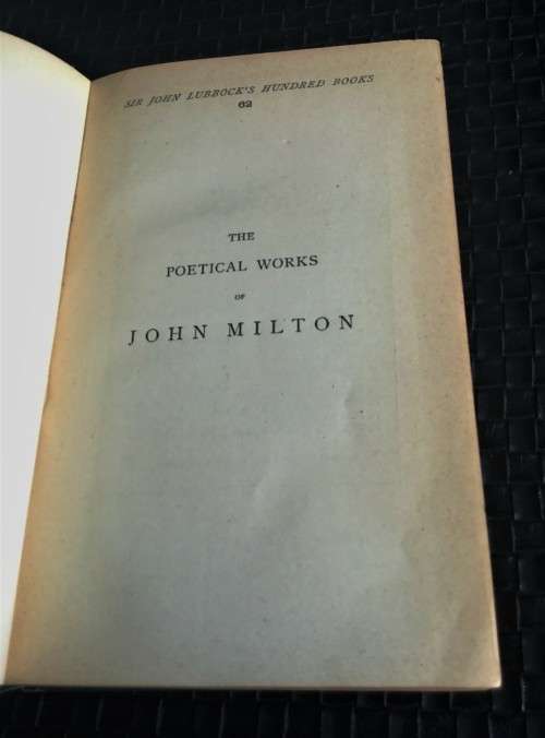 ANTIQUE 1893 HARDCOVER COPY OF MILTONS POETICAL WORKS!