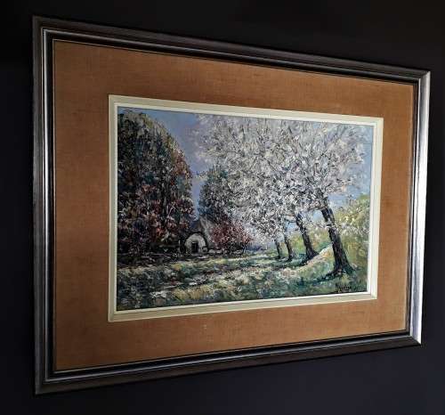 *INVESTMENT ART* 1920's W. KOELEGA, LARGE OIL ON CANVAS - "FARMER AND WIFE"
