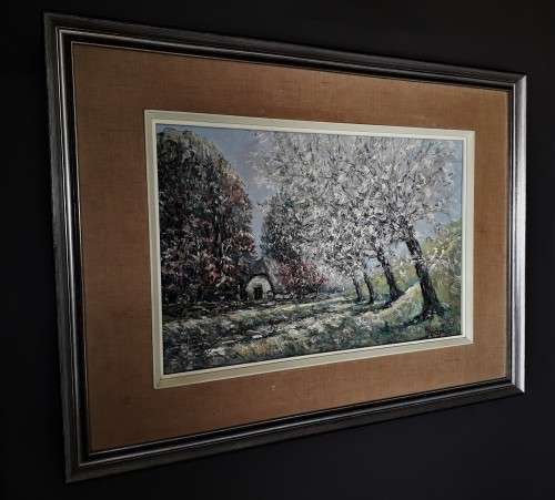 *INVESTMENT ART* 1920's W. KOELEGA, LARGE OIL ON CANVAS - "FARMER AND WIFE"