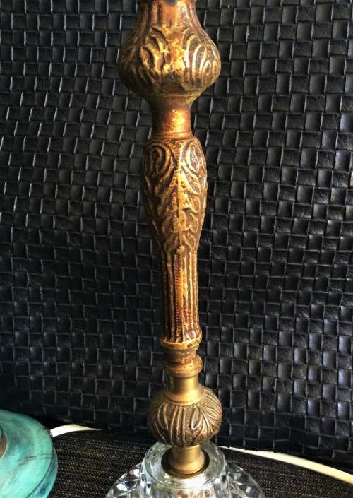 2 X VINTAGE SOLID BRASS VINTAGE LAMP BASES!