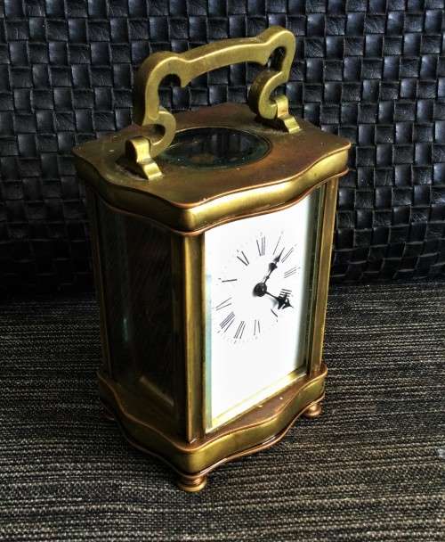 ANTIQUE BRASS CARRIAGE CLOCK! *FULLY WORKING WITH KEY*