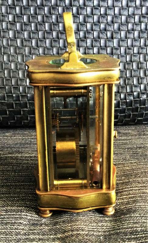 ANTIQUE BRASS CARRIAGE CLOCK! *FULLY WORKING WITH KEY*
