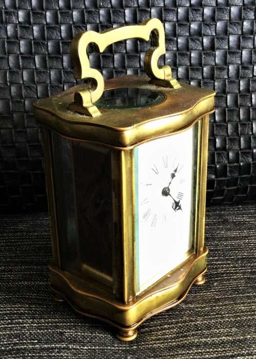 ANTIQUE BRASS CARRIAGE CLOCK! *FULLY WORKING WITH KEY*