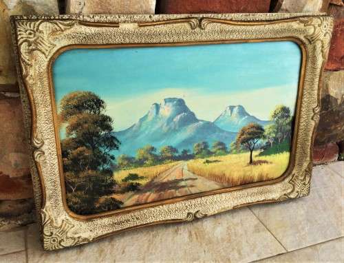 BEAUTIFUL ORNATELY FRAMED SIGNED SOUTH AFRICAN ARTWORK *L GIBSON*