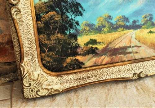 BEAUTIFUL ORNATELY FRAMED SIGNED SOUTH AFRICAN ARTWORK *L GIBSON*