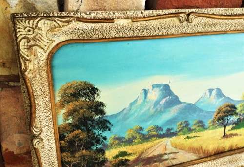 BEAUTIFUL ORNATELY FRAMED SIGNED SOUTH AFRICAN ARTWORK *L GIBSON*